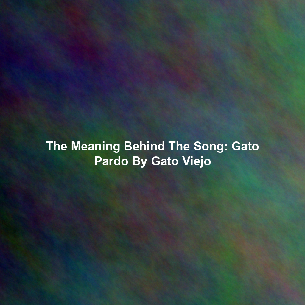The Meaning Behind The Song: Gato Pardo By Gato Viejo