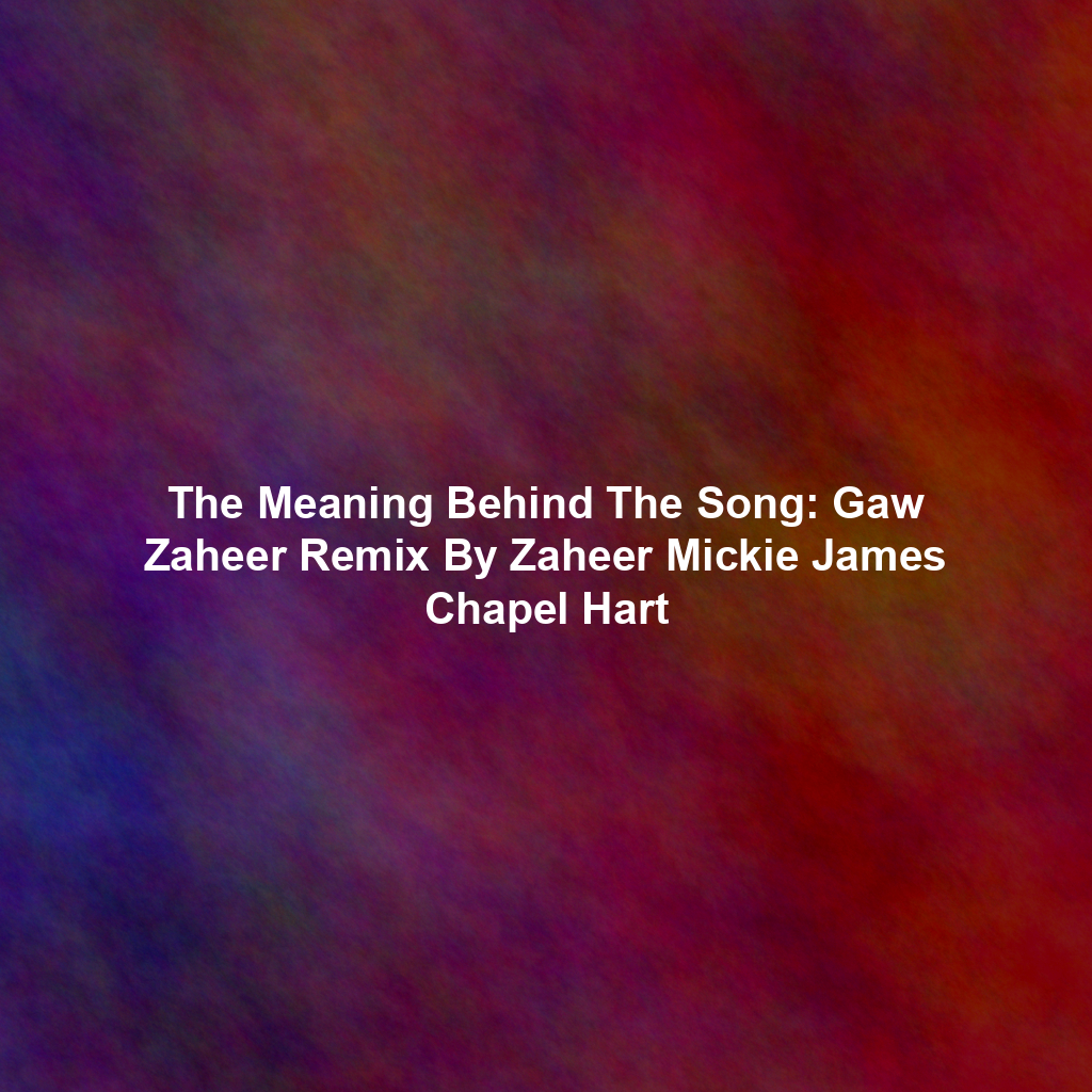 The Meaning Behind The Song: Gaw Zaheer Remix By Zaheer Mickie James Chapel Hart