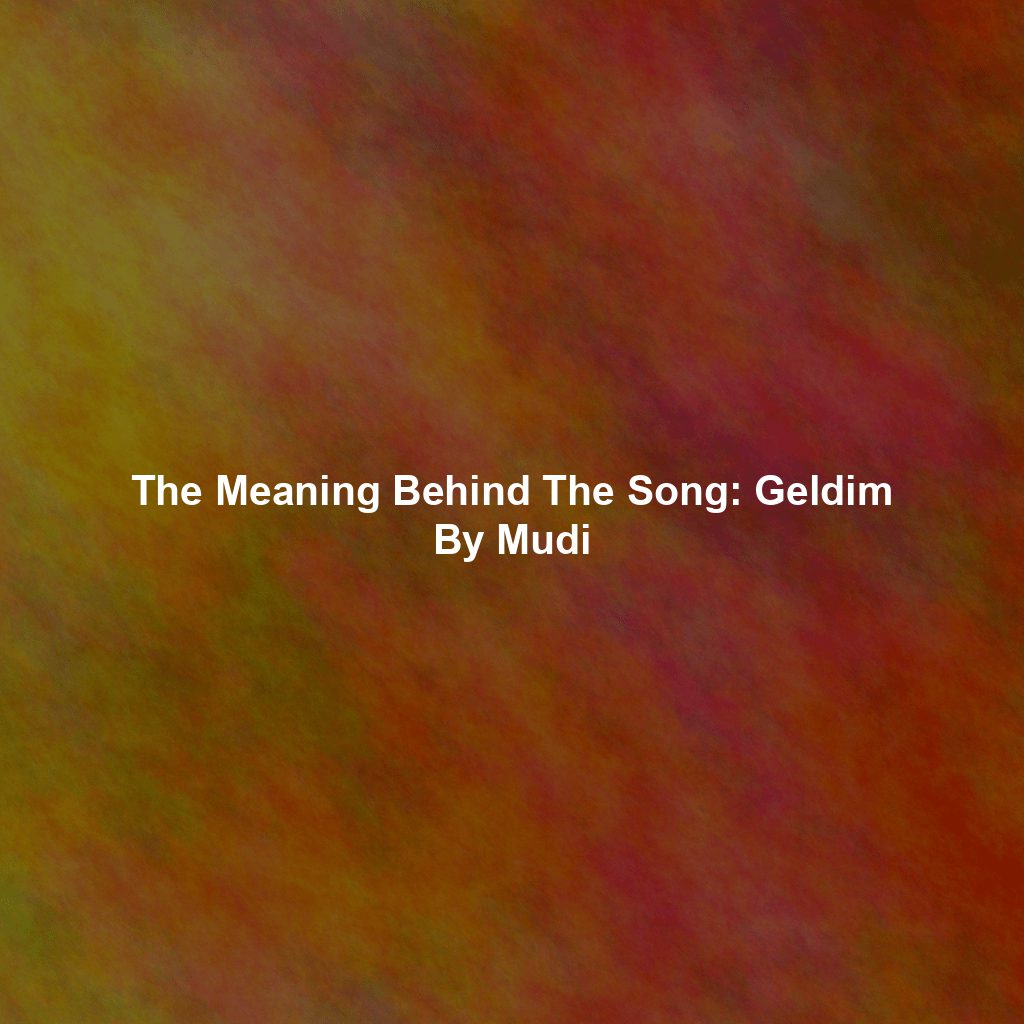 The Meaning Behind The Song: Geldim By Mudi