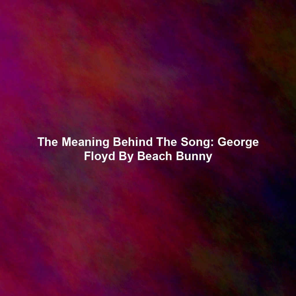 The Meaning Behind The Song: George Floyd By Beach Bunny
