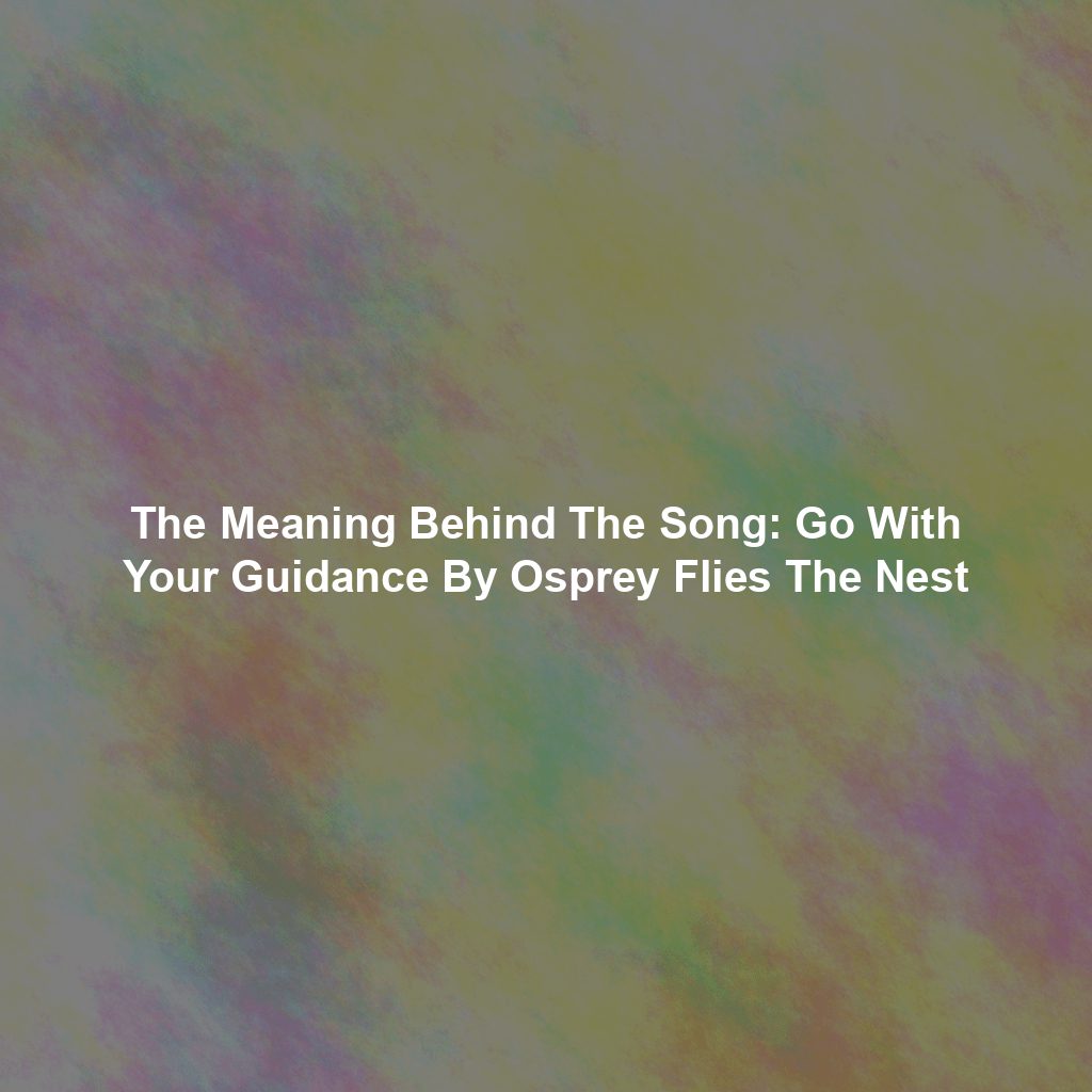 The Meaning Behind The Song: Go With Your Guidance By Osprey Flies The Nest