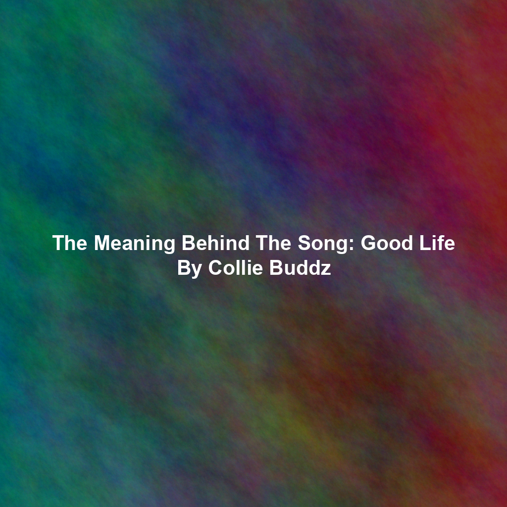 The Meaning Behind The Song: Good Life By Collie Buddz