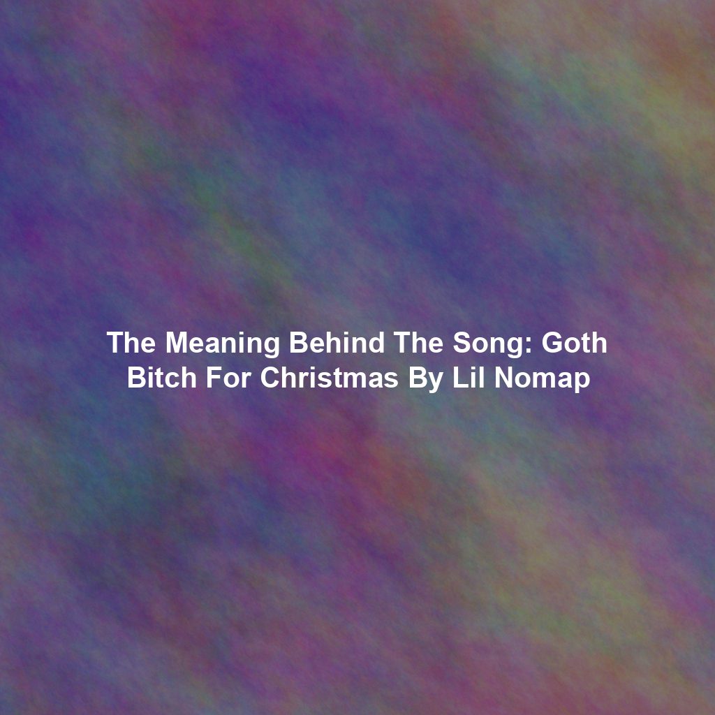 The Meaning Behind The Song: Goth Bitch For Christmas By Lil Nomap