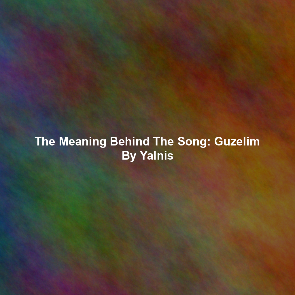 The Meaning Behind The Song: Guzelim By Yalnis