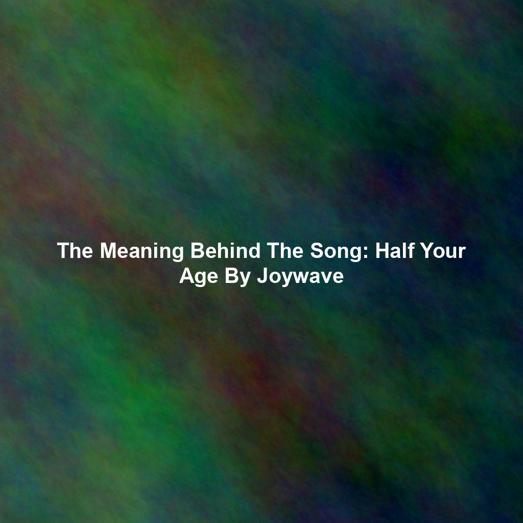 The Meaning Behind The Song: Half Your Age By Joywave