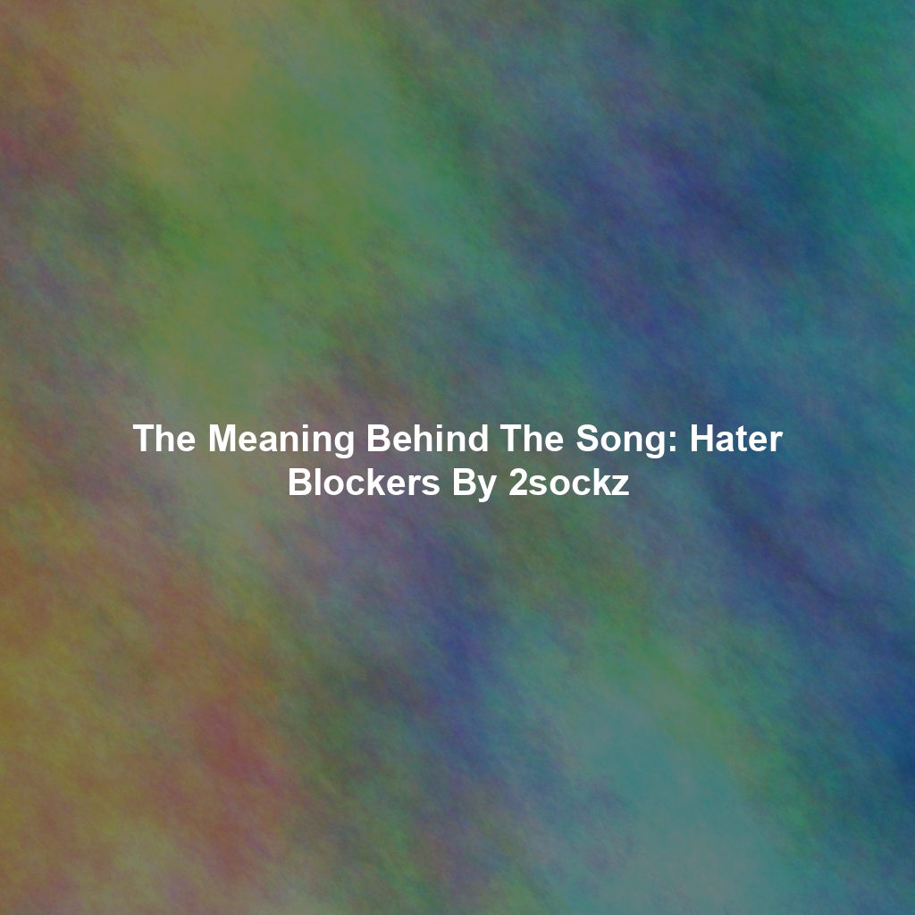 The Meaning Behind The Song: Hater Blockers By 2sockz