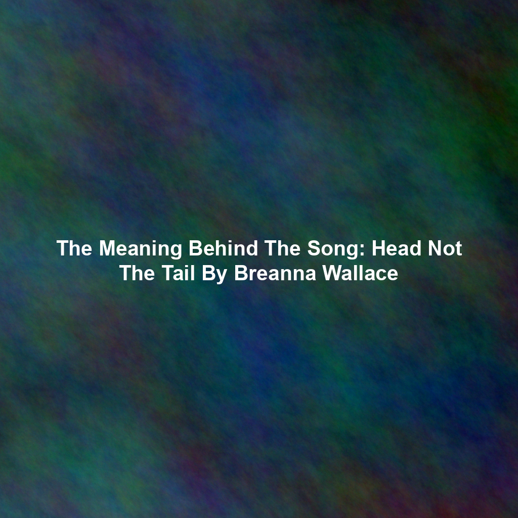 The Meaning Behind The Song: Head Not The Tail By Breanna Wallace