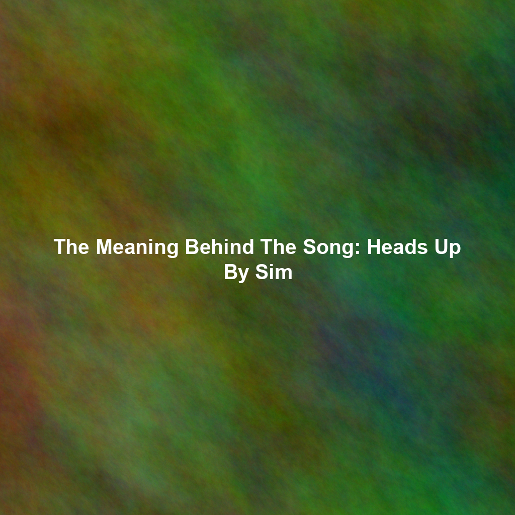 The Meaning Behind The Song: Heads Up By Sim