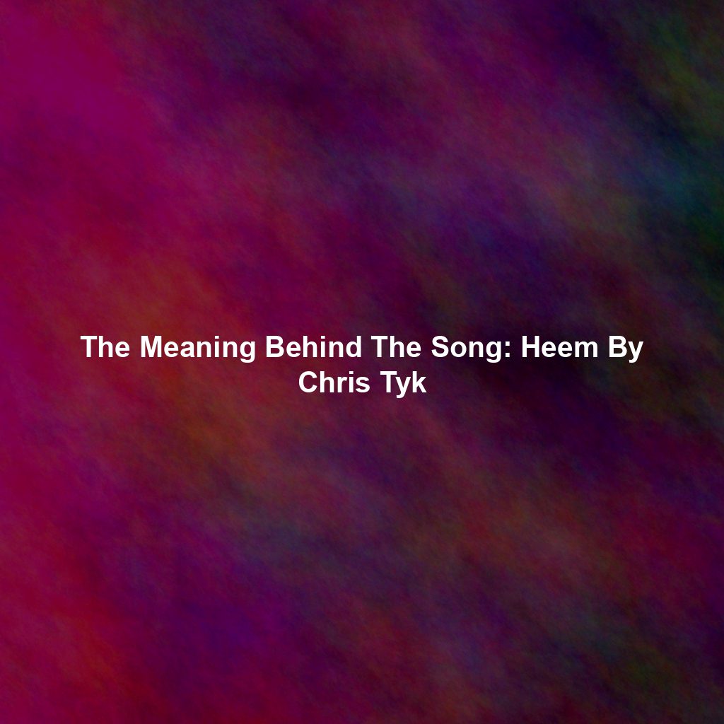 The Meaning Behind The Song: Heem By Chris Tyk