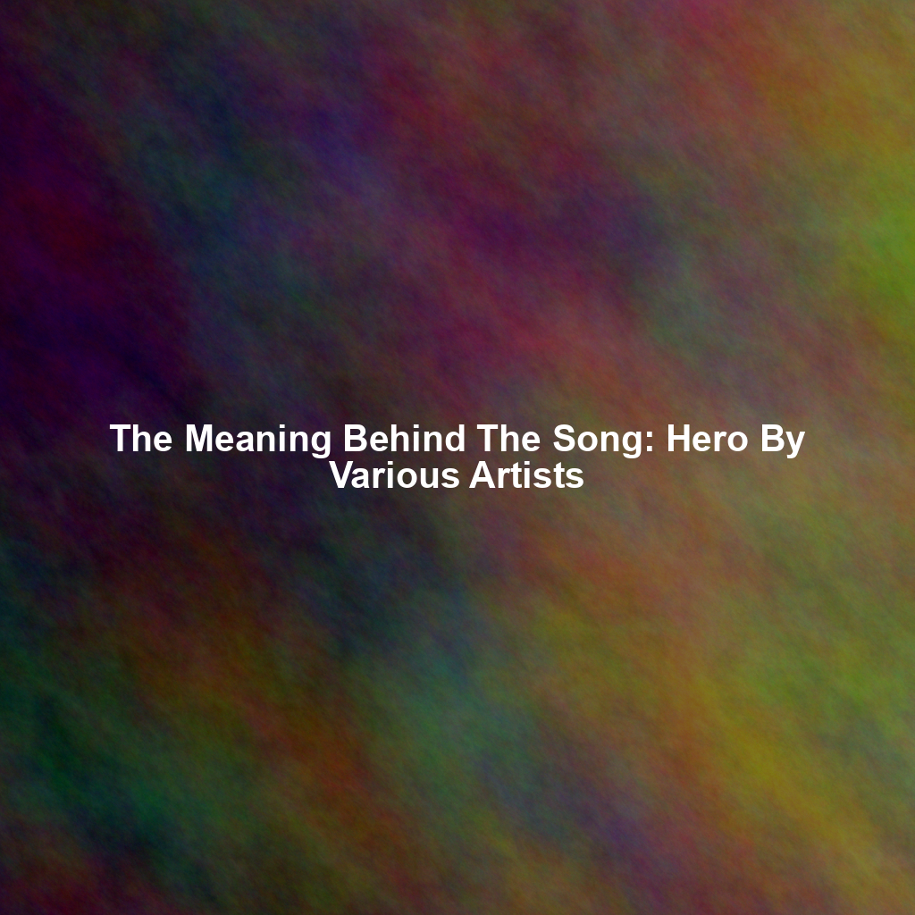 The Meaning Behind The Song: Hero By Various Artists