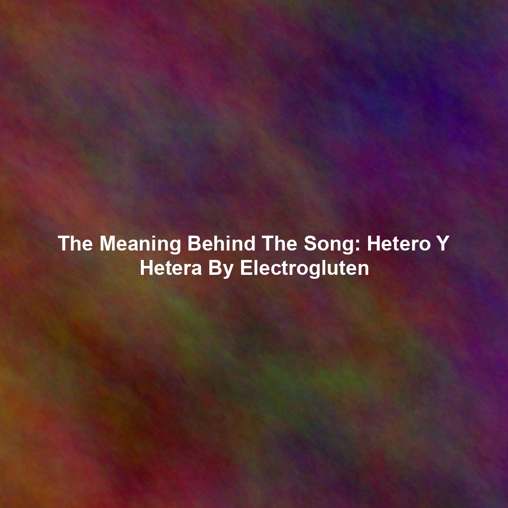 The Meaning Behind The Song: Hetero Y Hetera By Electrogluten