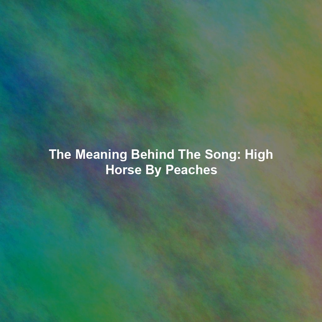 The Meaning Behind The Song: High Horse By Peaches