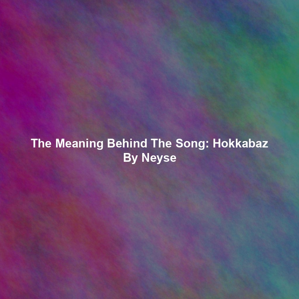 The Meaning Behind The Song: Hokkabaz By Neyse