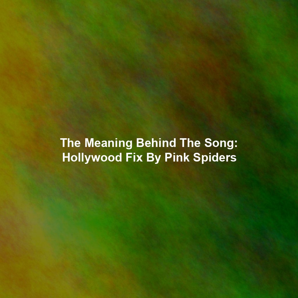 The Meaning Behind The Song: Hollywood Fix By Pink Spiders