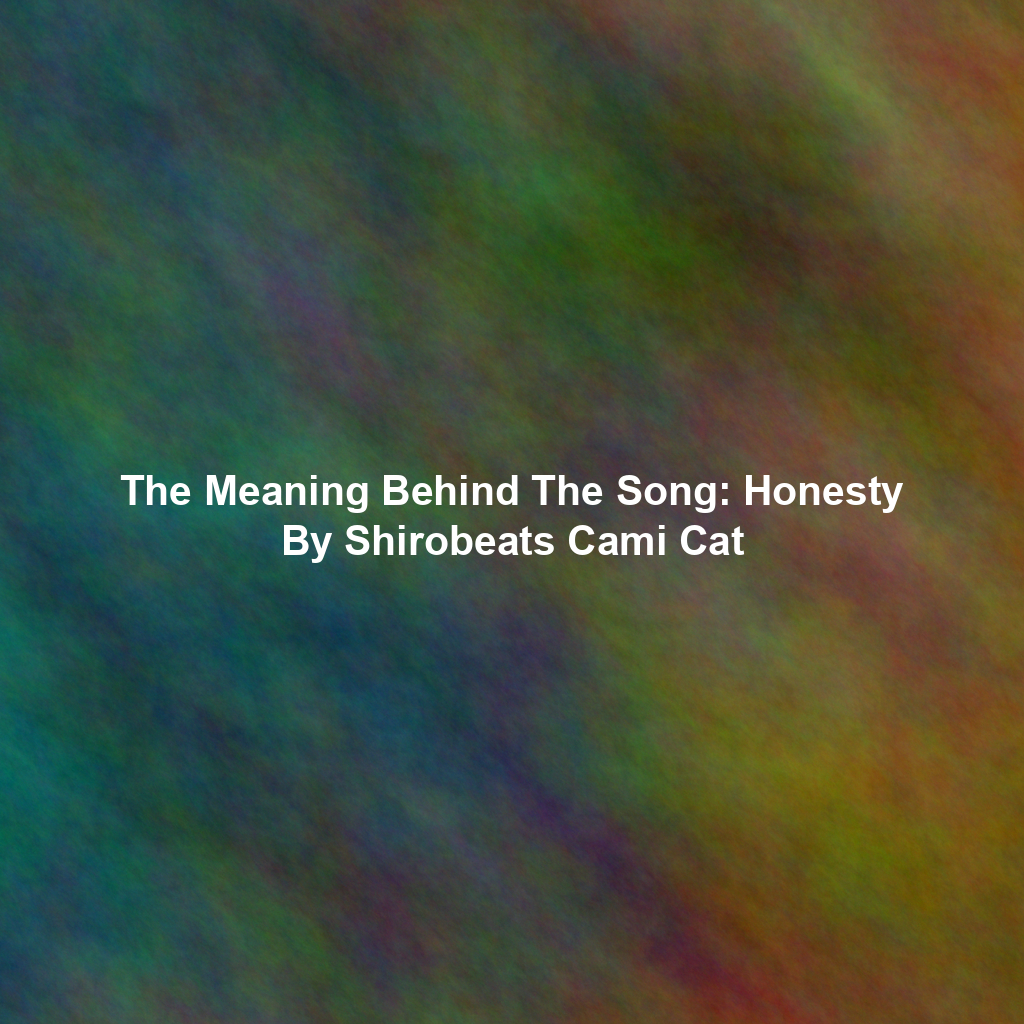 The Meaning Behind The Song: Honesty By Shirobeats Cami Cat