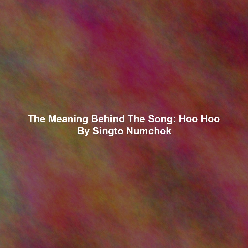 The Meaning Behind The Song: Hoo Hoo By Singto Numchok